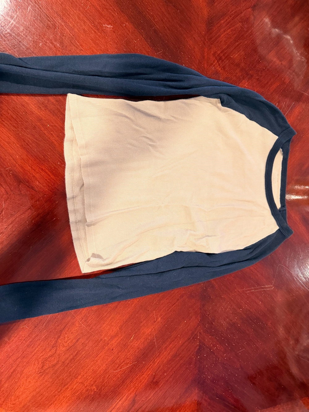 Brandy Melville Cream Ribbed Tank Top with Black Trim